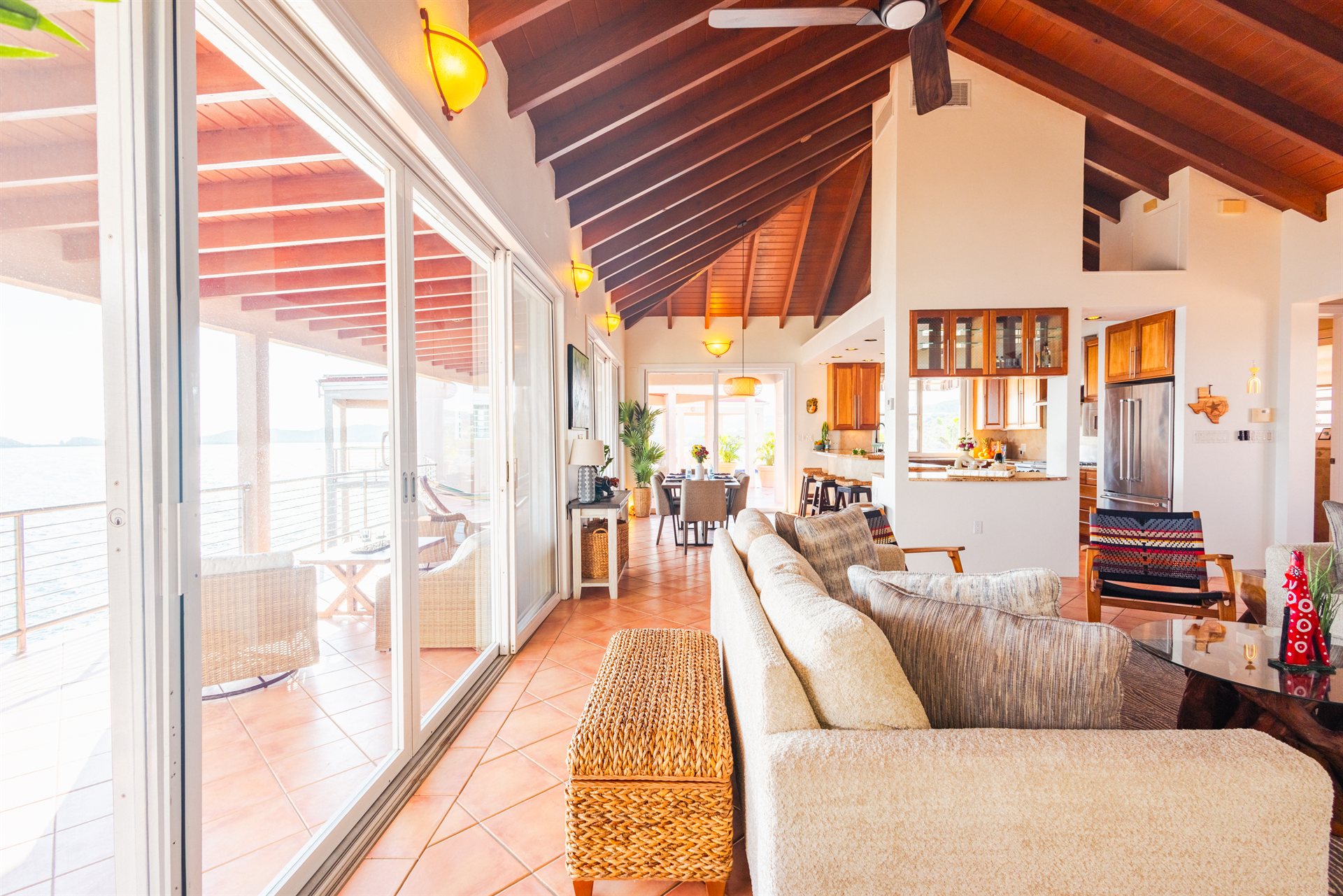 Entertainment room with premium amenities at Ocean Pointe Caribe private Caribbean estate